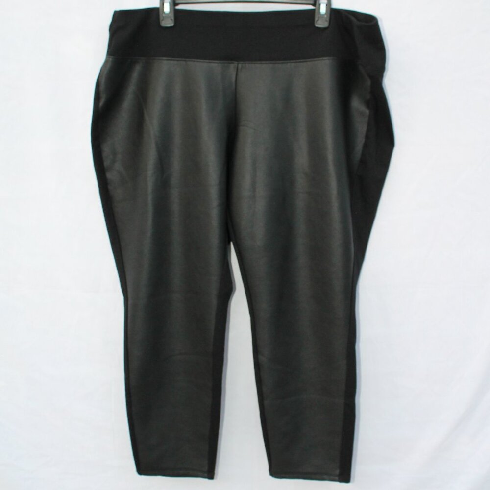 BLACK FAUX LEATHER PANTS   WORTHINGTON WOMAN  SIZE 2X